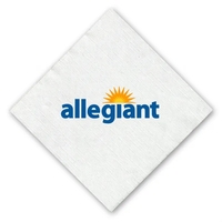 1 Ply White Beverage Napkin - Linen Embossed, Digital