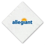1 Ply White Beverage Napkin - Linen Embossed, Digital