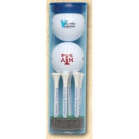Tru Feel Golf Ball Tube w/2 Golf Balls, 8 Tees & 1 Marker