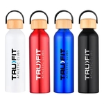 24 oz Recycled Aluminum Bottle with Bamboo Lid