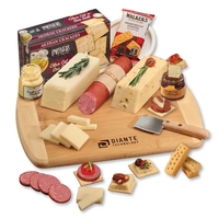 Cutting board with cheese, sausage, and crackers.... from ASI 68680 Maple...