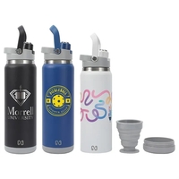 28 oz Stainless Steel Double-Wall Bottle with Hidden Cup... from ASI 36730...
