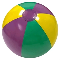 16" Deflated Inflatable Mari Gras Beach Ball