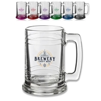 15 oz. clear glass beer mug with thick handle and protruding... from ASI...