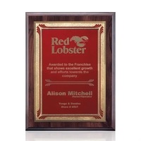 Wall plaque in a cherry finish with a burgundy Sonata design... from ASI...