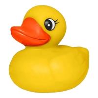 Rubber big mouth squeaking duck toy, balanced for floating.... from ASI 31977...