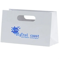 Heavyweight matte-laminated bag with fold-over die cut handles.... from ASI...