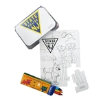 Coloring puzzle in Clear Plastic Tub