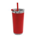 18 oz. Stainless Steel Tumbler with Flip Lid and Straw