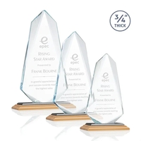 The exquisite **0.75"** Thick Starfire Crystal Sheridan Award features deep...