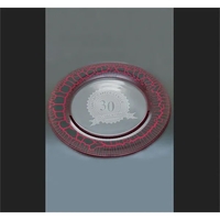 Large red leopard plate. Etch available.... from ASI 71920 Moderne Glass...