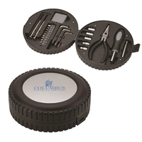 Hillcrest 24-piece tool set in tire-shaped plastic case.... from ASI 67866...