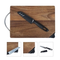 Gordon Acacia Wood Cutting Board & Knife Set... from ASI 67866 Logomark/Valumark