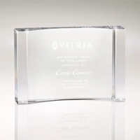 1" x 4" x 6" Bacia concave cut block crystal award... from ASI 67866...