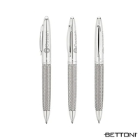 Solid brass ballpoint with 90 degree twist action mechanism, woven steel......
