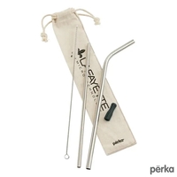 Perka® Avila 5-Piece Stainless Steel Straw Set