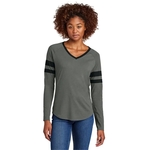 Sport-Tek Women's Halftime Stripe Long Sleeve V-Neck Tee
