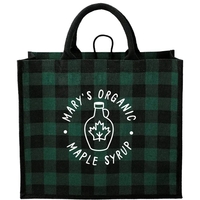 8" x 13.75" x 15.75" tote bag with buffalo plaid pattern... from ASI 66887...