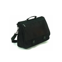 Briefcase with single zippered sleeve pocket on flap and black nickel... from...