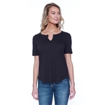 Womens CVC Slit V-Neck