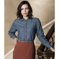 Ladies' long sleeve denim shirt with placket opening.... from ASI 89380...