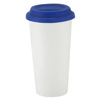 16 oz. double wall ceramic tumbler with silicone sipping lid.... from ASI...