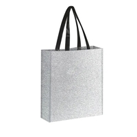 15" x 12" non-woven polypropylene handled tote bag with gold or... from ASI...