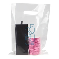 2.5 mil high-density clear plastic die-cut handle bag.... from ASI 75731 PWS...