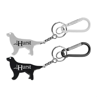 Dog Shape Bottle Opener Key Chain with Carabiner