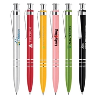 Click-action ballpoint pen with slim, lacquer finish barrel.... from ASI...