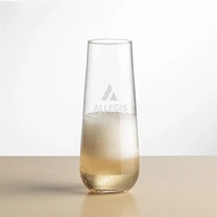Cannes Stemless Flute - Deep Etch