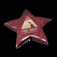 Rosewood star shape paperweight.... from ASI 84592 St Regis Group