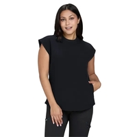 Basics - Women's Two-Pocket Round Neck Scrub Top