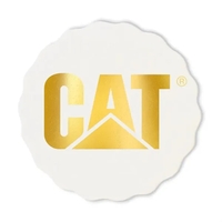 White 3.625" drink coasters with scalloped edges made from recycled...