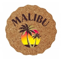 3.625" cork coaster with scalloped edges and customization.... from ASI 91880...