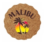 Cork Coaster, 3.625" Scalloped, Digital