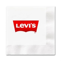 5" x 5" white 1-ply foil-stamped beverage napkins made of up... from ASI...