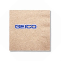 5" x 5" foil-stamped two-ply Kraft napkins made in the USA... from ASI 91880...