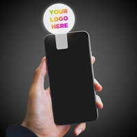 Round white clip-on LED light with 150mAh battery and three flash... from ASI...