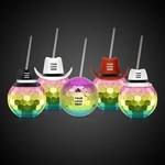 Disco Ball Cup - Rainbow w/Straw/Hat(option)(Imprintable)