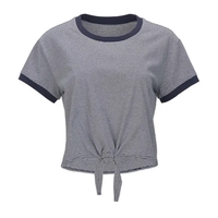 Striped Tie Front Tee