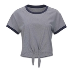 Striped Tie Front Tee