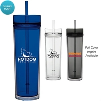 16-ounce drinking glass with double-wall insulation, lid, and straw.... from...