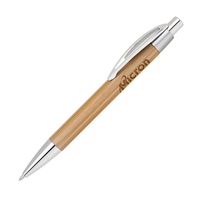 Bamboo-I Retractable Eco-Friendly Pens with Chrome Trims