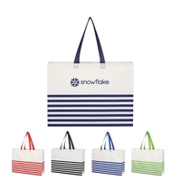 Nonwoven, coated, water resistant polypropylene tote bag with heat sealed...