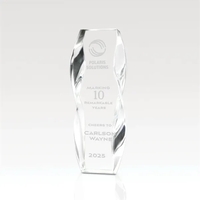a "twist" on crystal awards with its sleek twisting curves to... from ASI...