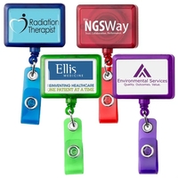 JUMBO Rectangle Retractable Badge Reel (translucent)