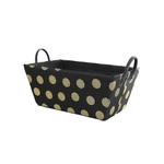 Empty Black & Gold Fabric Storage Basket 15"