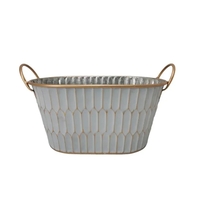Metal Embossed White & Gold Gift Basket Empty... from ASI 89971 Stuff A Mug