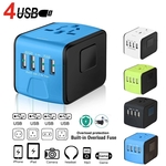 World Travel Adapter with 4 USB Charging Ports
